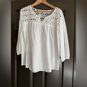 Grand & Greene White Eyelet Blouse